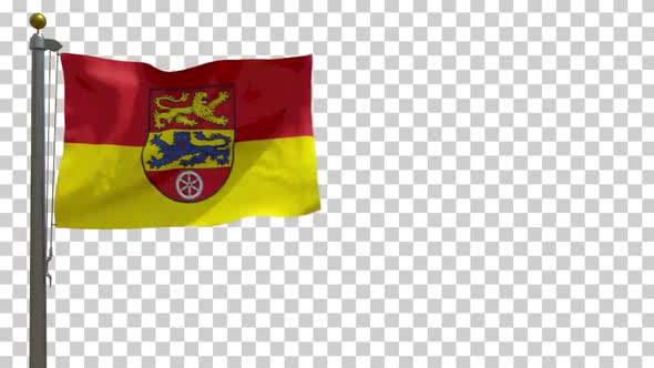 Göttingen Landkreis Flag (Germany) on Flagpole with Alpha Channel - 4K