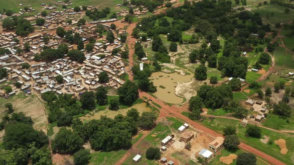 Africa Mali Village Aerial View 