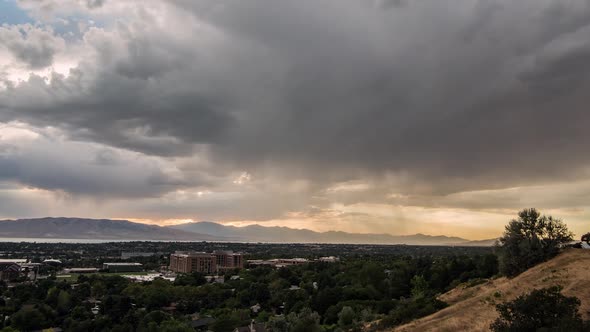 Time lapse of stormy clouds moving over Provo Utah