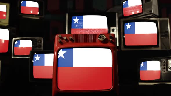 Chile flags and Old Televisions.