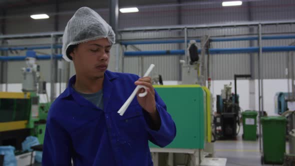 Young man working in a warehouse