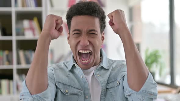 Aggressive Young African American Man Shouting and Screaming