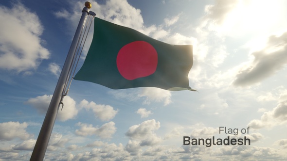 Bangladesh Flag on a Flagpole