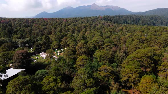 Flight over Ajusco forest in Mexico city