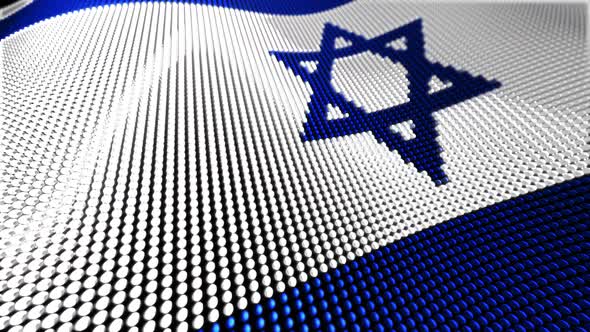 3d render of the flag of Israel, Israeli flag with the star of David symbol, computer generated back