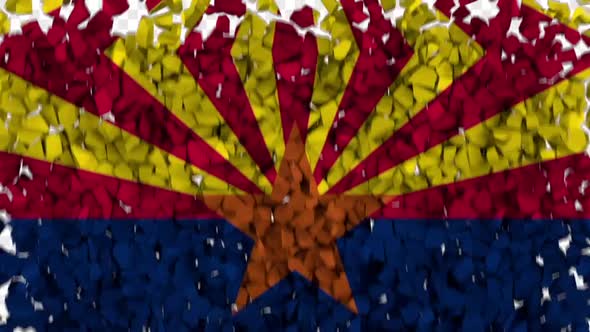 Arizona State Flag Breaking Rocks Transition