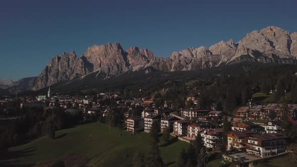 View of the Dolomites Mountains