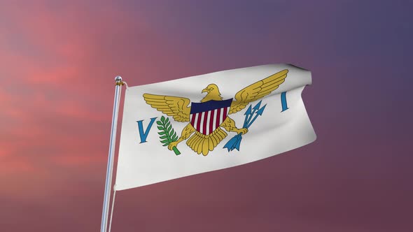 Flag Of United States Virgin Islands Waving 4k