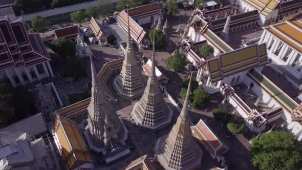 Temples Aerial View in Bangkok in Thailand