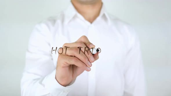 Hot Trip Businessman Writing on Glass