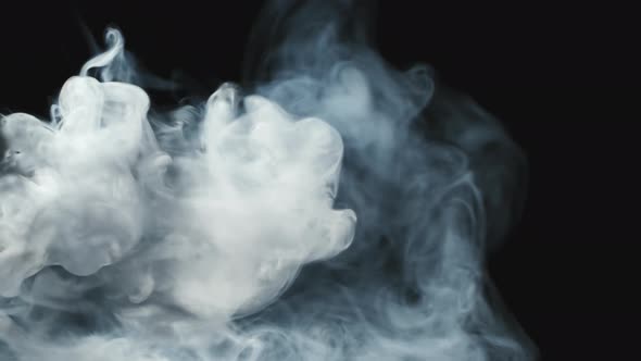 Slow Motion Shot of Smoke Flowing in Dark