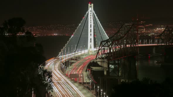 Night timelapse of Bay Bridge