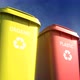 Multi-colored Plastic Garbage Bins with Waste Type Labels and Recycle Logos - VideoHive Item for Sale