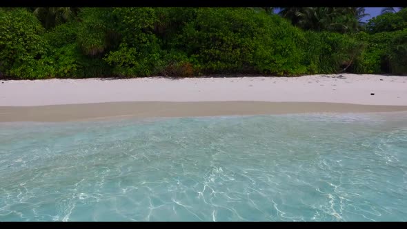 Aerial top view landscape of paradise tourist beach journey by clear ocean with white sand backgroun