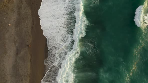 Storm at Sea Filmed on a Drone in the Sunset