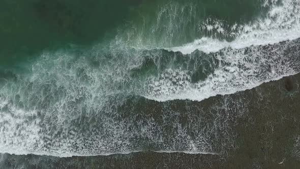 HD Aerial footage tropical beach and sea wave