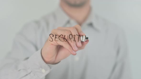 Securities Writing on Screen with Hand