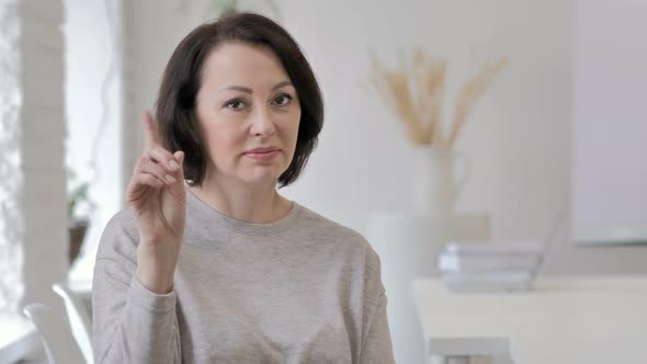 No Old Senior Woman Rejecting Offer By Waving Finger