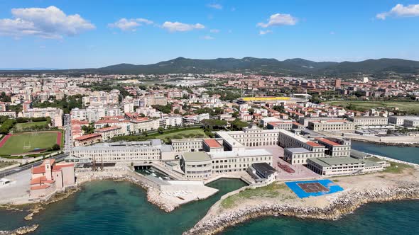 Amazing Aerial View of Livorno Coastline Tuscany