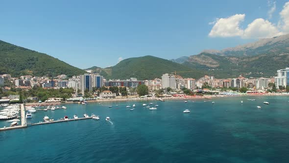 Marina with Boats Off the Coast of Budva Montenegro