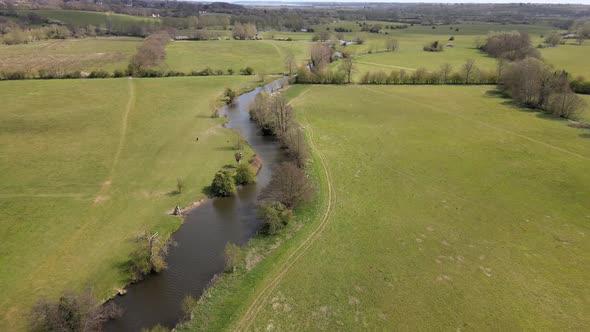 Lake Drone View in  Dedham Vale England