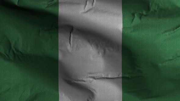 Nigeria Flag Textured Waving Background 4K