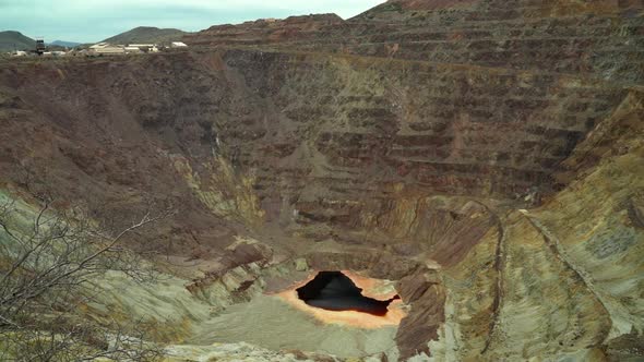 The Lavender Pit Mine, Bisbee, Arizona. The lower section, an open copper pit mine.