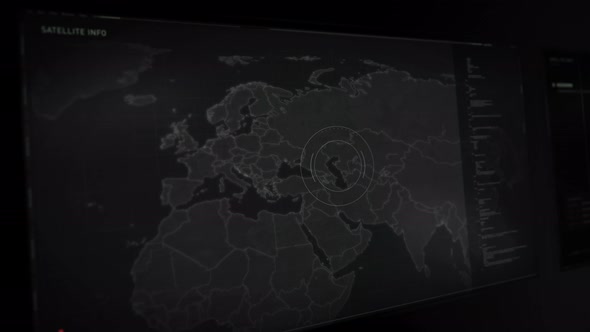 Futuristic Network scanner tech is processing the gathered target intelligence alt