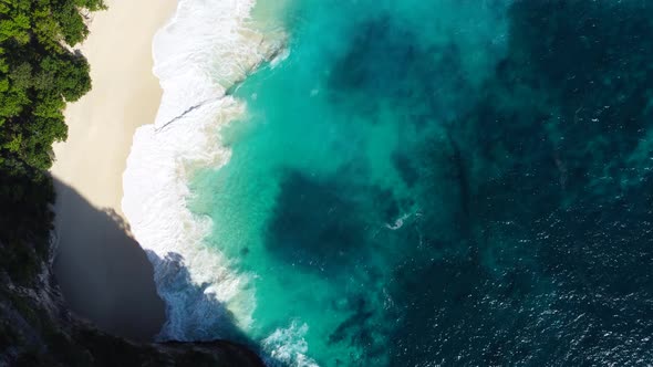 Top Down View of Dino Beach in Bali Indonesia