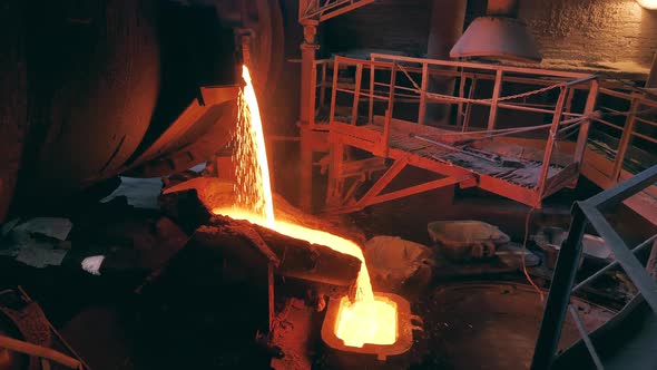 Molten Metal is Going Through Industrial Melting Complex