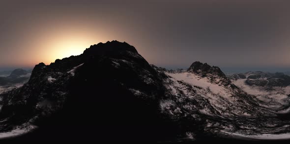 Aerial VR 360 Panorama of Mountains