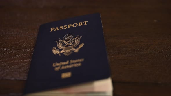 U.S. passport booklet, a sliding view