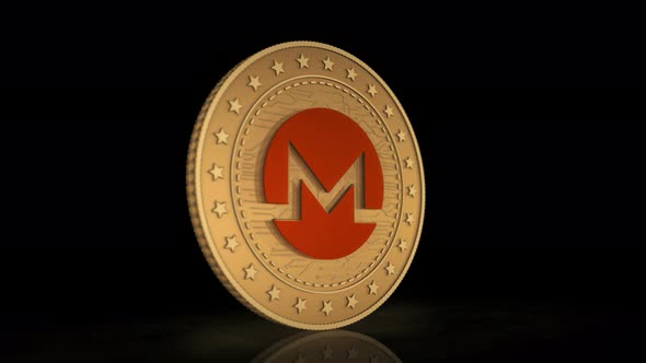 Monero XMR cryptocurrency golden coin 3d