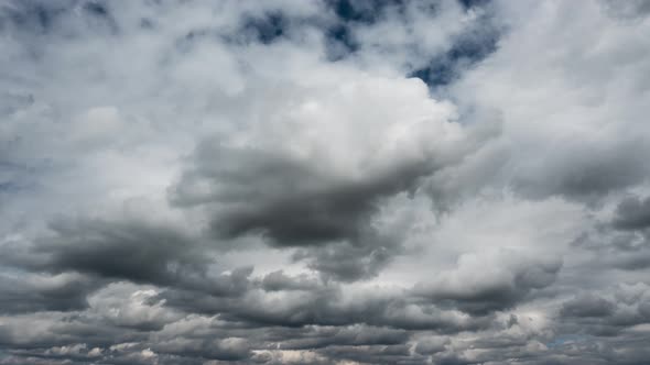 White Clouds Over Blue Sky Time Lapse