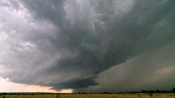 Dangerous storm rotating over the Texas plains