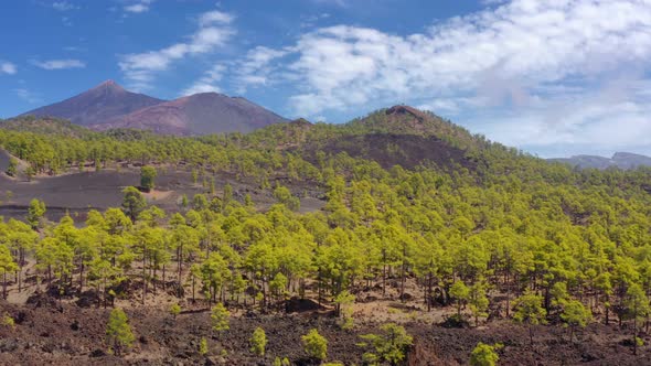 Aerial view of El Teide volcano in Tenerife