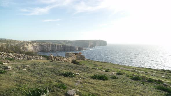 Deserted Shed Built Upon Coastline of Mediterranean Sea near Azure Window