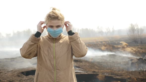 Girl in a Medical Mask