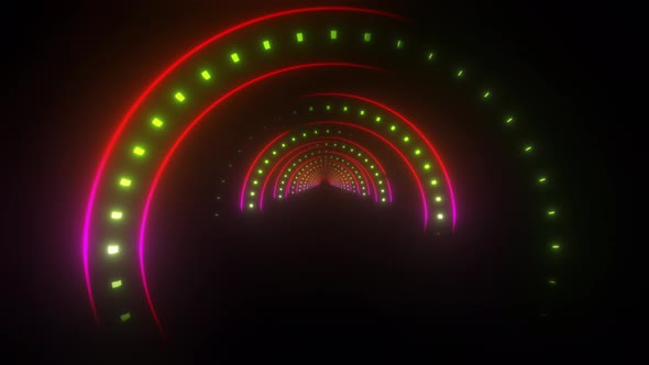 Colored Neon Corridor 4k