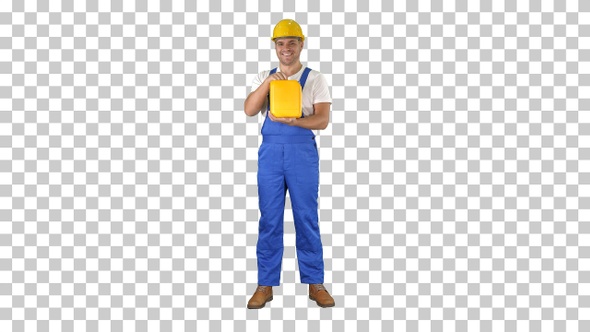 Construction Worker Advertising Construction Material In