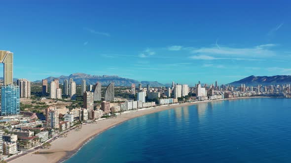 Aerial View. Mediterranean Coast in Benidorm. Spain