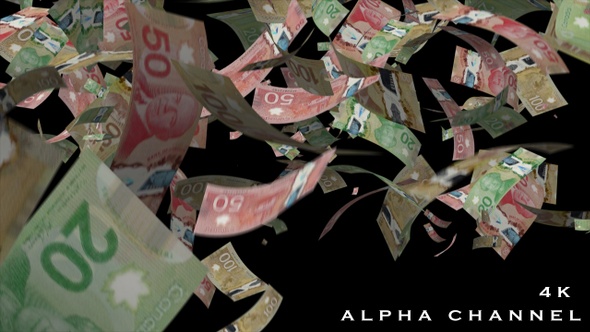 Falling Canada Money Banknotes