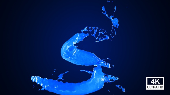 Twisted Blue Paint Splash V4 4K