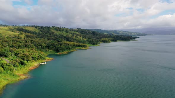 Flying Above Lake Arenal in Costa Rica