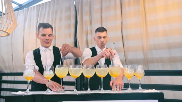 Bartenders Prepare Cocktails During the Festival