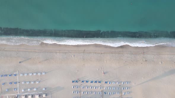 Aerial View of the Beach at the Seaside Resort Town, Turkey