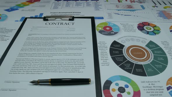 Business Contract On The Table In The Modern Office Of The Company