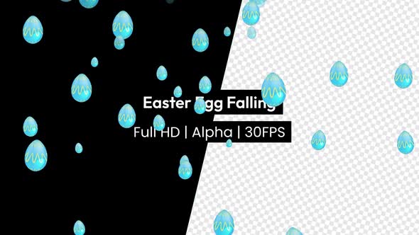 Blue Easter Egg Falling with Alpha alt