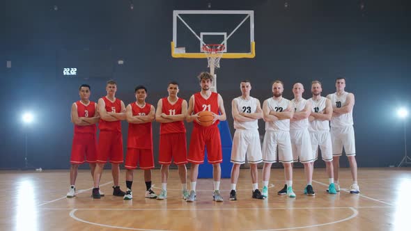 Performance Two Team of Basketball Players in the Playground International Basketball Championship