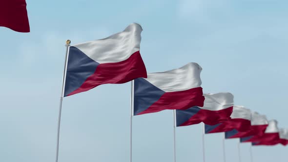 Czech Republic  Row Of Flags 